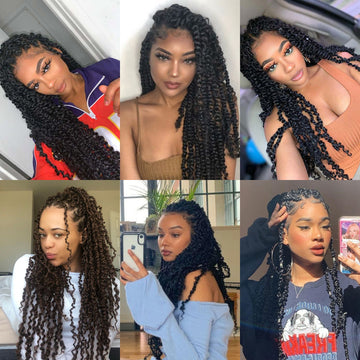 24Inch Water Wave Passion Twist Hair Crochet Braids Hair Goddess Crochet Synthetic Braided Hair Extensions
